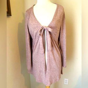 Tie front cardigan pink heather